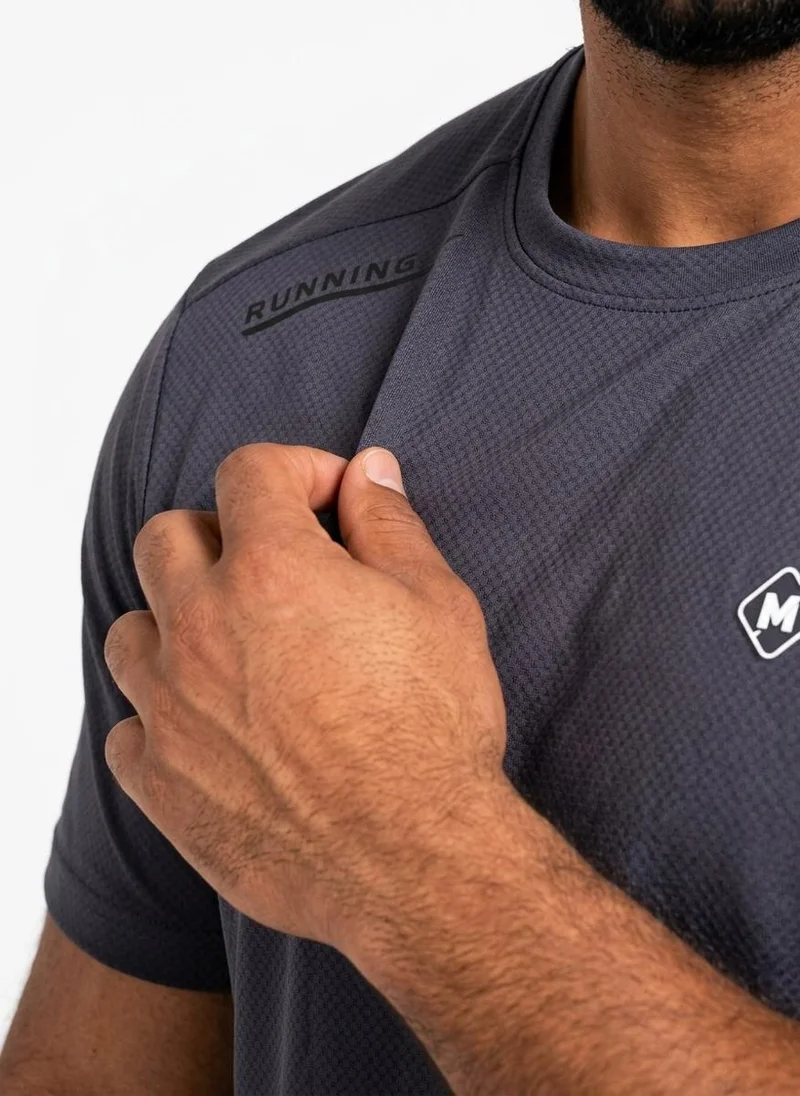 Moveletix Grey Men's Plus Size Training Short Sleeve T-Shirt Grey for Men | Best Price UAE