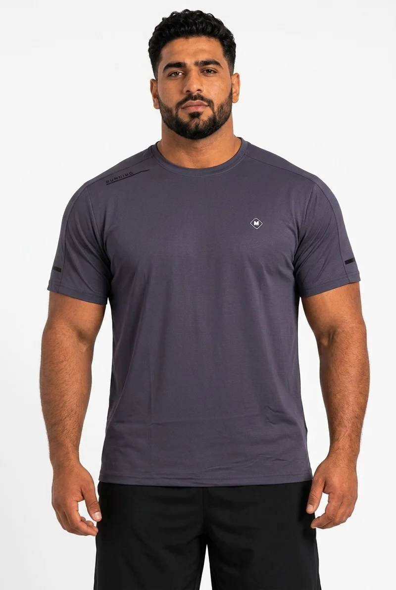 Men's Plus Size Training Short Sleeve T-Shirt Grey