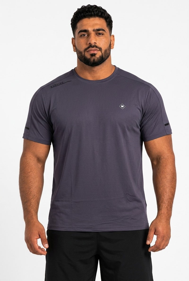 Moveletix Men's Plus Size Training Short Sleeve T-Shirt Grey - Image 1