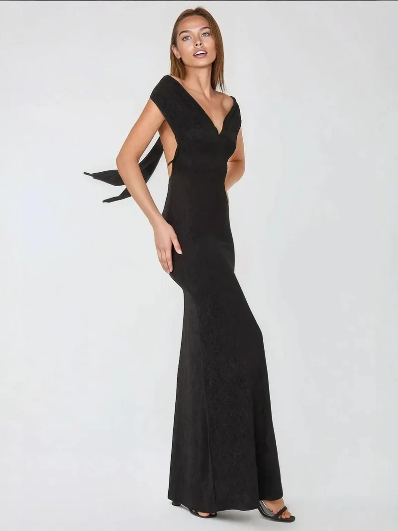 HICCUP Maxi Dress with Heart Collar