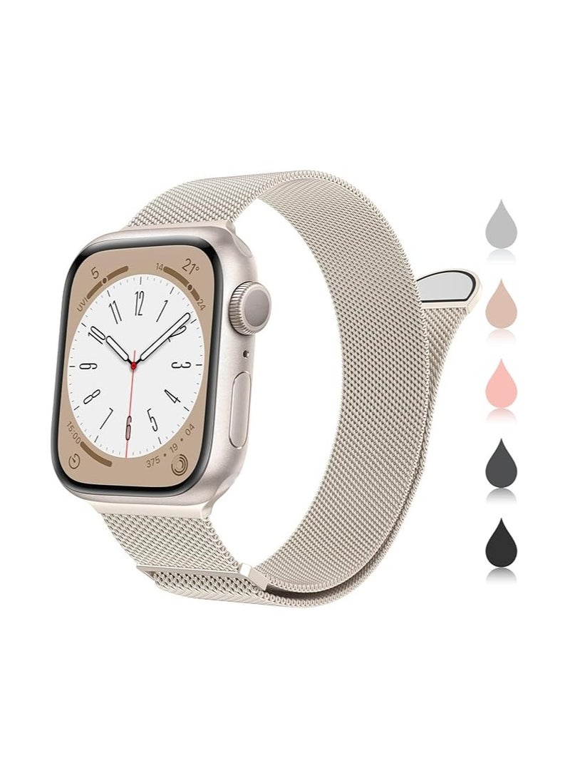 متوافق مع سوار ساعة Apple Watch مقاس 42 مم للنساء والرجال، سوار معصم معدني مغناطيسي من الفولاذ المقاوم للصدأ متوافق مع سلسلة Watch Ultra - Image 1