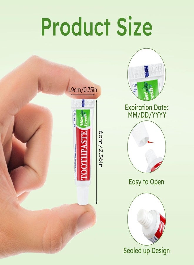 Zhjianup Travel Size Mini 0.176 oz Toothpaste Bulk, Disposable Mint Flavor Pocket Teeth Paste Small Essential Toothpaste for Travel, Home/Hotel/Guests/Charity/Homeless/Camping Oral Care Single Use, 30 Tubes - Image 2