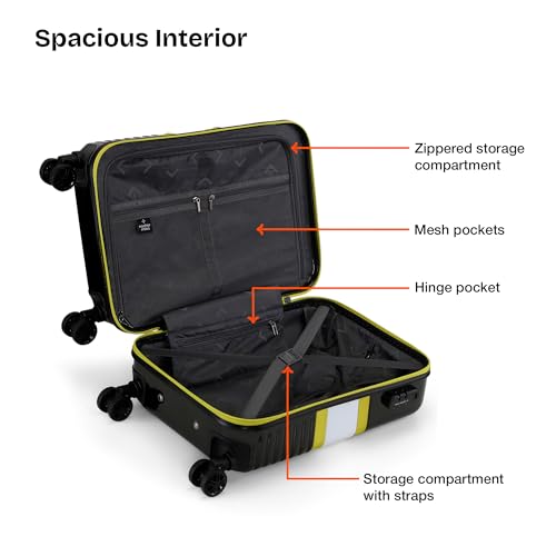 Nasher Miles Mexico Hard-Sided Polycarbonate 8 Wheels Double Spinner Cabin Luggage Black and Grey 20 inch |55cm Trolley Bag,Small - Image 5