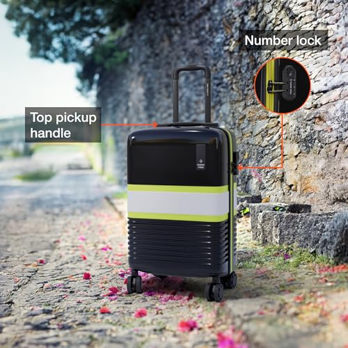 Nasher Miles Mexico Hard-Sided Polycarbonate 8 Wheels Double Spinner Cabin Luggage Black and Grey 20 inch |55cm Trolley Bag,Small - Image 3