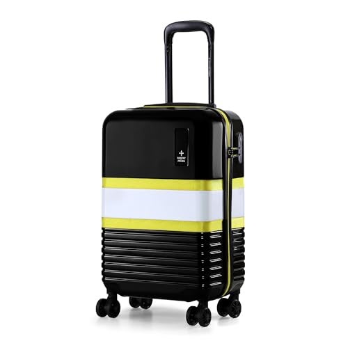 Nasher Miles Mexico Hard-Sided Polycarbonate 8 Wheels Double Spinner Cabin Luggage Black and Grey 20 inch |55cm Trolley Bag,Small - Image 1