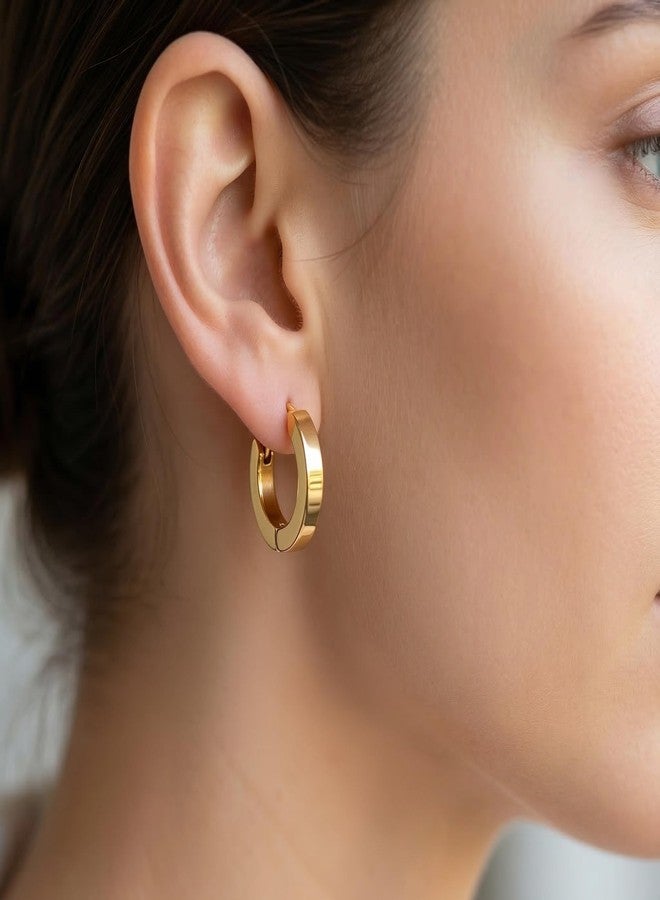 Dbell Stainless Steel Gold Plated Earrings Set for Women & Girls | Anti Tarnish Waterproof Jewellery | Butterfly, Crystal Stud & Hoop Earrings | Trendy Minimal Wear | 3 Pair Combo - Image 2