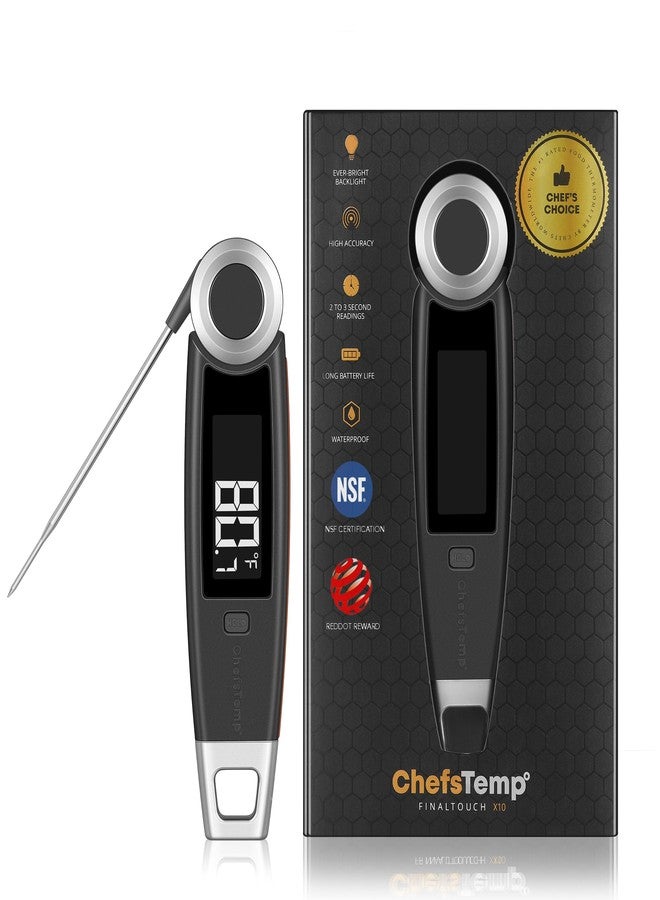 ChefsTemp Finaltouch X10 1-Second Instant Read Meat Thermometer, Influencer Picks, Professional Digital Thermometer for Kitchen Food Cooking Grill BBQ Smoker Candy Home Brewing and Oil Deep Frying - Image 1