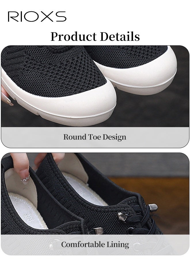 RIOXS Women's Barefoot Shoes, Wide Toe Walking Shoes with Zero Drop Sole for Ladies, Lightweight Breathable Mesh Sneakers, Flexible Casual Sneakers, Anti Slip Sock Shoes for Working/ Running/ Shopping/ Driving/ Travel/ Jogging- Black - Image 5