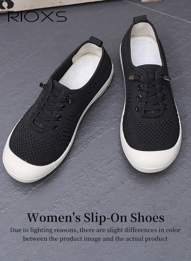 RIOXS Women's Barefoot Shoes, Wide Toe Walking Shoes with Zero Drop Sole for Ladies, Lightweight Breathable Mesh Sneakers, Flexible Casual Sneakers, Anti Slip Sock Shoes for Working/ Running/ Shopping/ Driving/ Travel/ Jogging- Black - Image 4