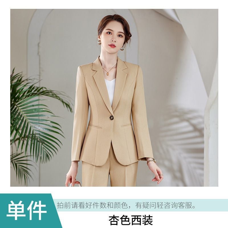 Professional Suit Set For Women, Style, Elegant Formal Workwear, Gray Ladies' Blazer - Image 1