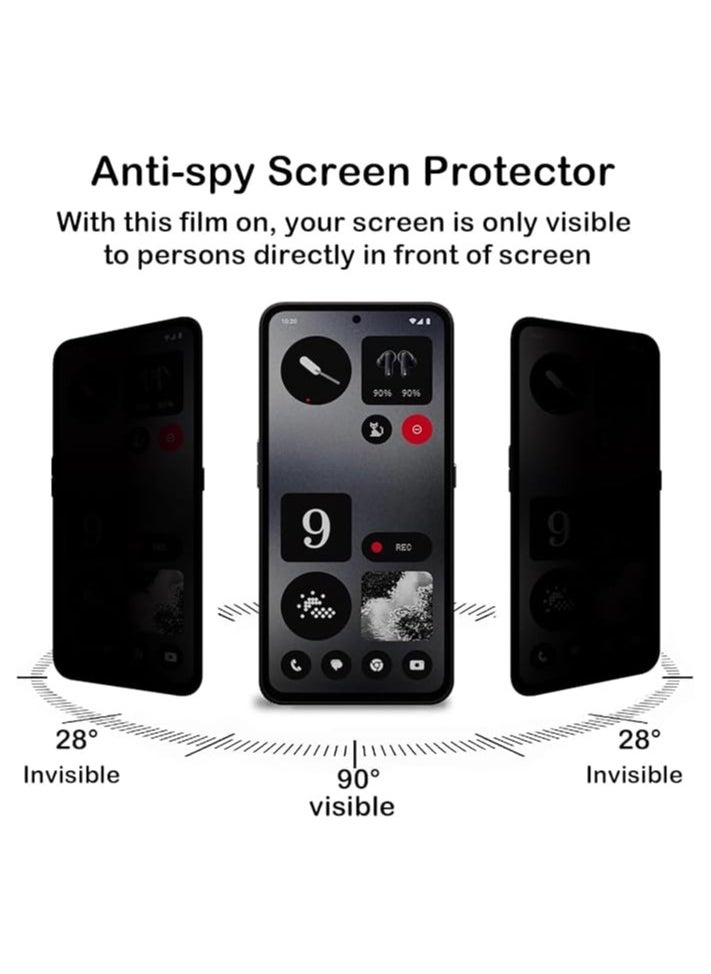 Muzz - Privacy Screen Protector for Nothing CMF Phone 1 [2 Pack] Anti-Spy Tempered Glass Film 9H Hardness Anti Scratch Anti Fingerprint Bubble-Free Anti-Spy Screen Protector for Nothing CMF Phone 1 - Image 1