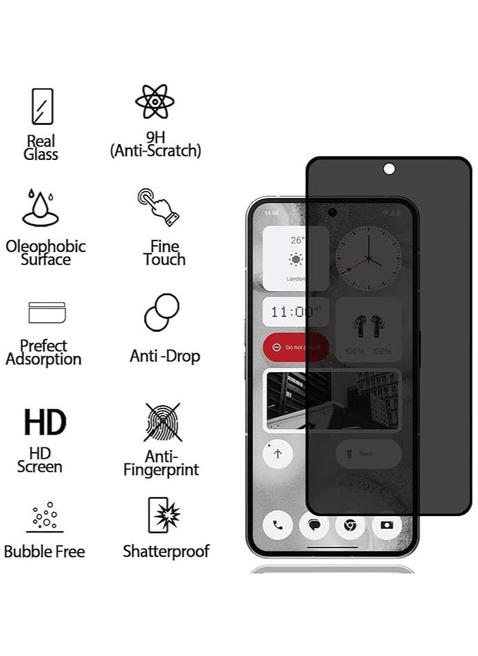 Muzz - Privacy Screen Protector for Nothing CMF Phone 1 [2 Pack] Anti-Spy Tempered Glass Film 9H Hardness Anti Scratch Anti Fingerprint Bubble-Free Anti-Spy Screen Protector for Nothing CMF Phone 1 - Image 1