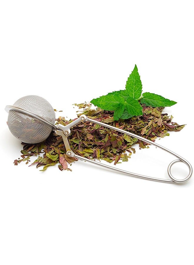 Bukela Tea Filter 3 Pack Snap Ball Tea Strainer with Handle for Loose Leaf Tea and Mulling Spices Stainless Steel Strainer Perfect Pincer Tea Ball Infuser Tea Filter Tong - Image 2