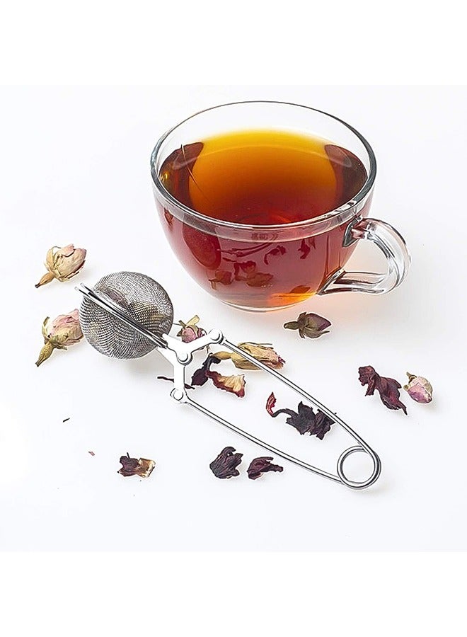 Bukela Tea Filter 3 Pack Snap Ball Tea Strainer with Handle for Loose Leaf Tea and Mulling Spices Stainless Steel Strainer Perfect Pincer Tea Ball Infuser Tea Filter Tong - Image 5