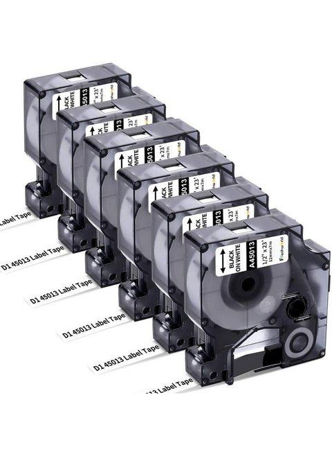 BEYONDTEK For DYMO D1 Label Tape Replacement With DYMO 45013 S0720530 D1 Label Maker Refills 1/2 Inch Black On White For DYMO La
