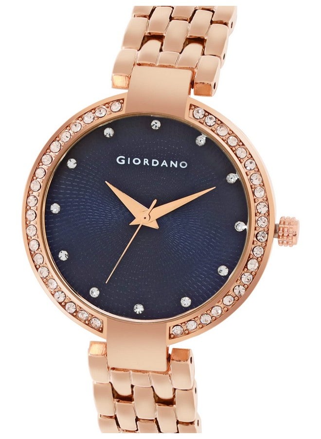 GIORDANO Giordano AW22 Collection Analogue Watches Stylish Metal Strap with Diamond Studded Dial Ladies Wrist Watch| 3 Hands Mechanism - GD-2141  - Image 3