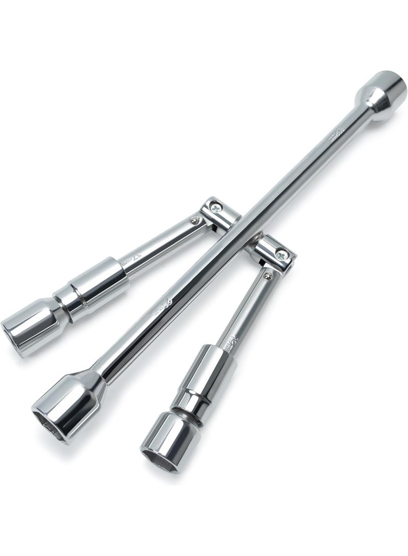 TONDA 4-Way Lug Wrench – Foldable Cross Wrench, Multi-Size Chrome Plated Carbon Steel Tire Iron for Cars & Trucks - Image 1