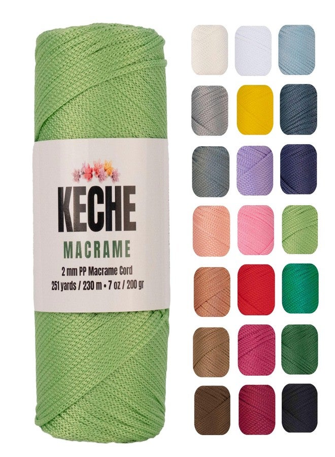 KECHE Macrame Cord | Macrame Supplies 2mm Polyester Macrame Rope Yarn for Table Runner Wall Décor Plant Hanging 251 Yards - Pistachio - Image 1