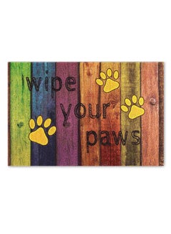 Generic 40*60cm Home Rainbow Series Entrance Door Mat Porch Dust-proof Wear-resistant Floor Mat Home Entrance Stepping Mat Dog Paw Print (wipe your paws-1)  - Image 1