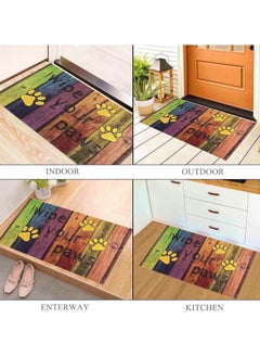 Generic 40*60cm Home Rainbow Series Entrance Door Mat Porch Dust-proof Wear-resistant Floor Mat Home Entrance Stepping Mat Dog Paw Print (wipe your paws-1)  - Image 3