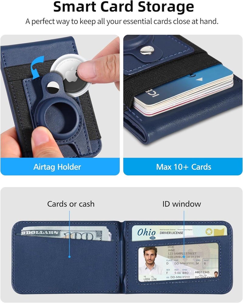 ExtreLife Magsafe Wallet Stand with Airtag Stand, Most Powerful Magnetic Wallet for iPhone 16/15/14/13/12, ID Window, 4 Card Slots, 10 Leather Card Holders - Image 5