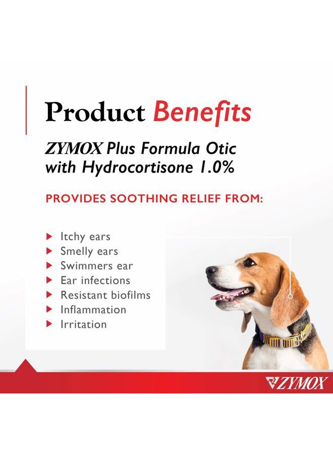 Zymox Advanced Formula Otic Plus Enzymatic Ear Solution for Dogs and Cats with 1% Hydrocortisone, 1.25oz - Image 2