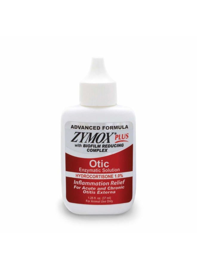 Zymox Advanced Formula Otic Plus Enzymatic Ear Solution for Dogs and Cats with 1% Hydrocortisone, 1.25oz - Image 1