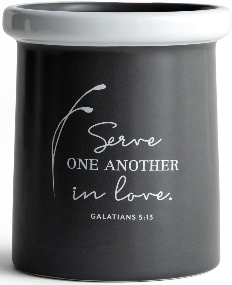 DaySpring  Serve One Another in Love  Ceramic Utensil Caddy J8349 - Image 1