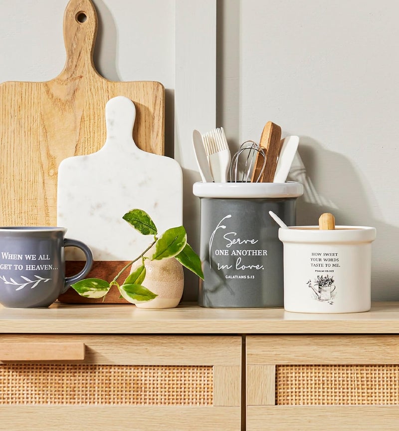 DaySpring  Serve One Another in Love  Ceramic Utensil Caddy J8349 - Image 4