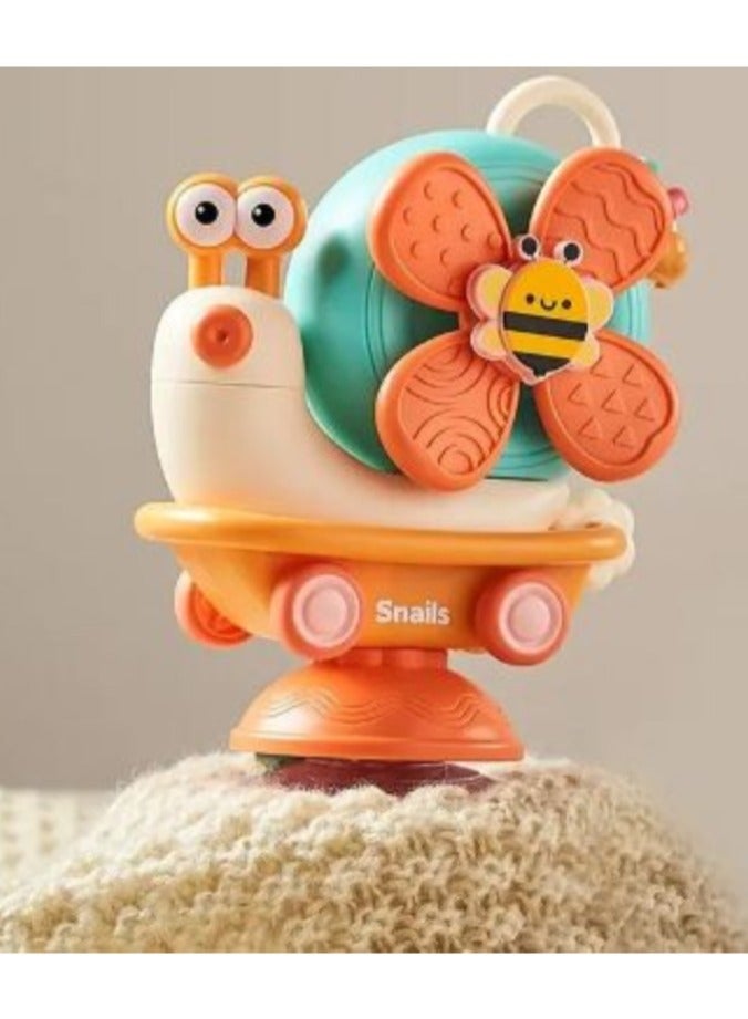 Snails Snail Suction Cup Windmill Montessori Sensory Bath Toy Detachable Cartoon Animal Fidget Spinner for Newborns - Image 1