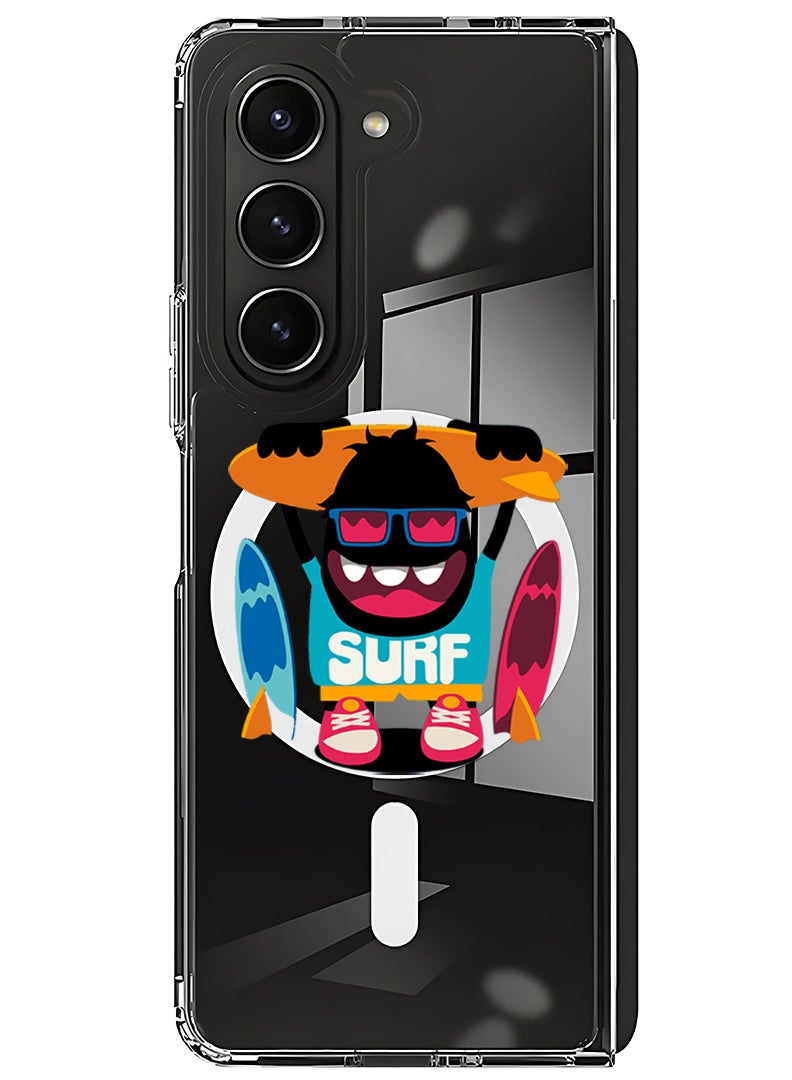 Theodor Magnetic Case for Samsung Galaxy Z Fold 5 Compatible with MagSafe Wireless Charging, Shockproof Phone Bumper Cover surf - Image 1