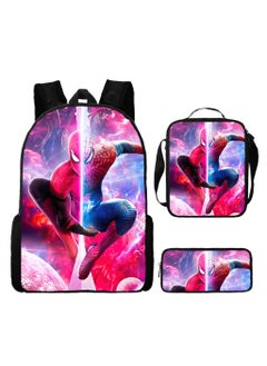 Spider-Man Spiderman Three-Piece Cartoon Backpack For Primary School Students 29*42*16cm 
