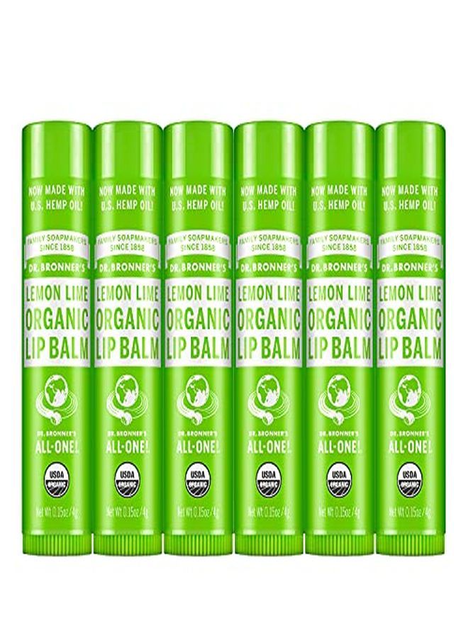Dr. Bronner's Organic Lip Balm (Lemon Lime .15 Ounce 6Pack) - Image 1