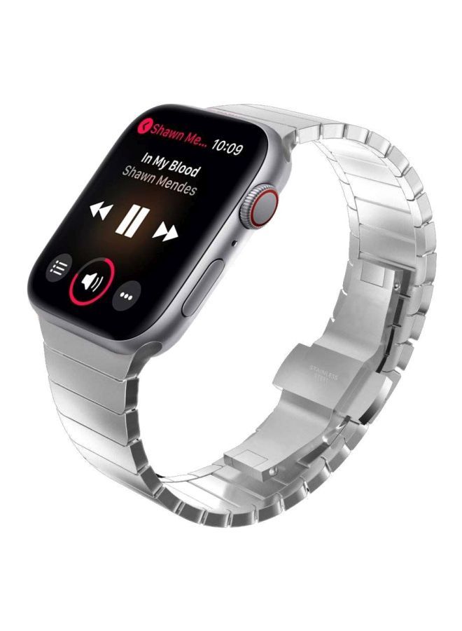 NIBEMINENT Replacement Band For Apple Watch 44mm Series 4 Silver - Image 1
