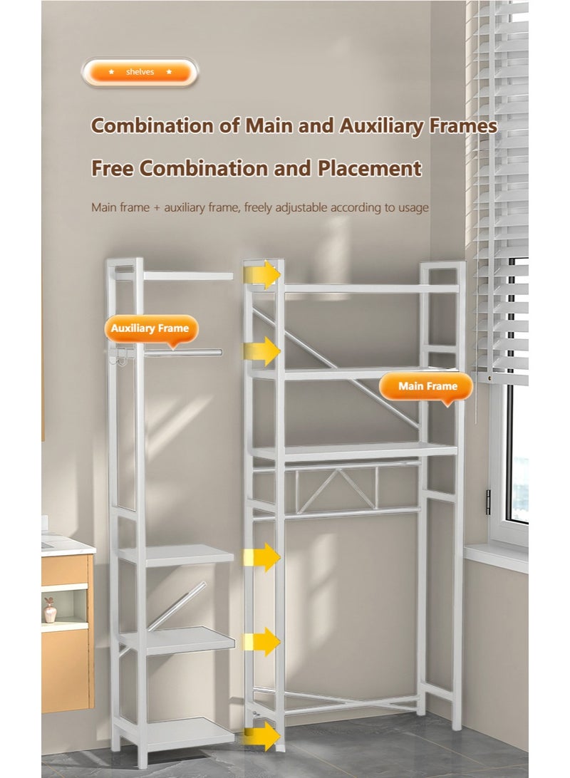 XiuWoo Extra Large 6-Tier Metal Toilet Drum Washing Machine Rack, Bathroom Corner Stand Storage Organizer Accessories, Free Standing Home Office Storage Rack, Large Bathroom Organizer for Space Saver - Image 5