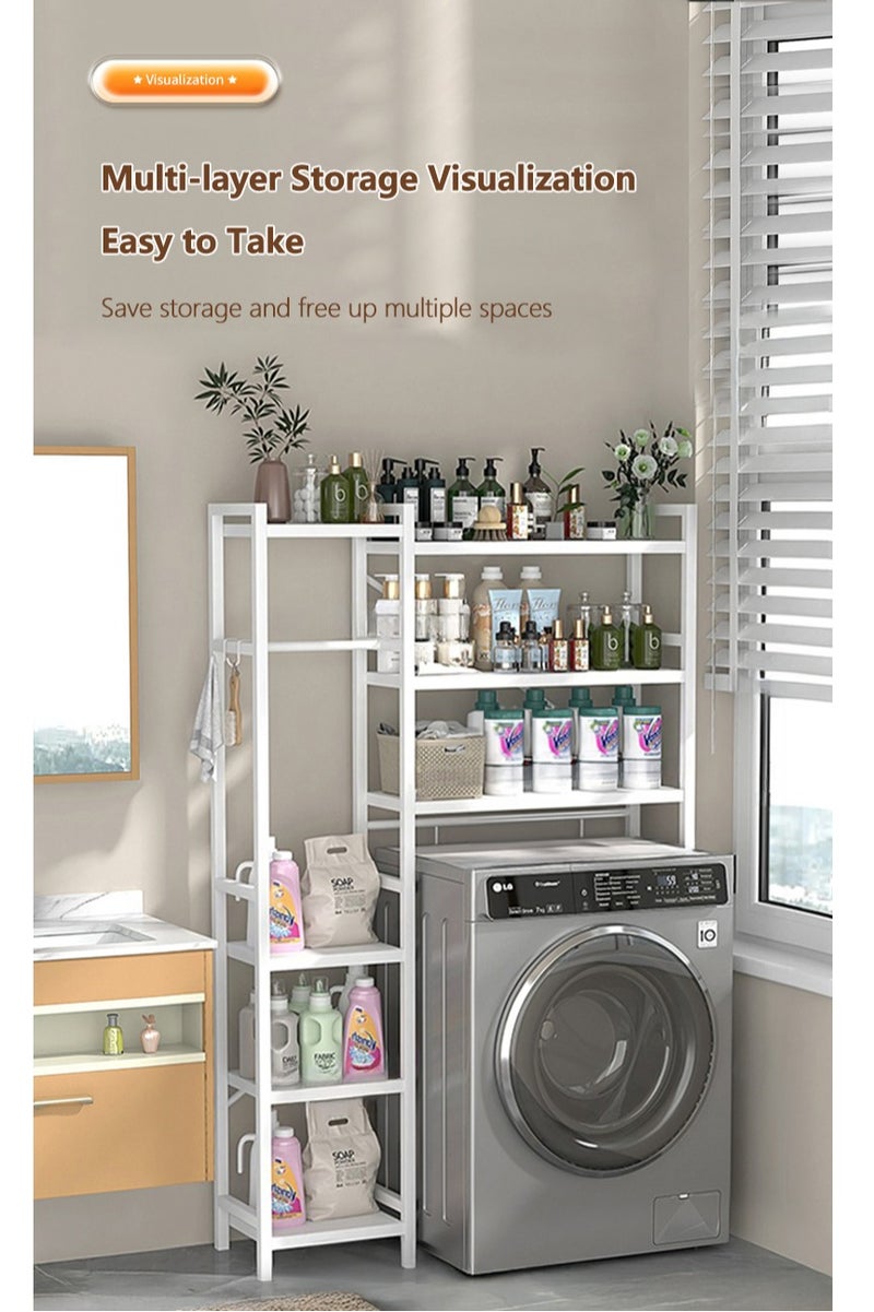 XiuWoo Extra Large 6-Tier Metal Toilet Drum Washing Machine Rack, Bathroom Corner Stand Storage Organizer Accessories, Free Standing Home Office Storage Rack, Large Bathroom Organizer for Space Saver - Image 3