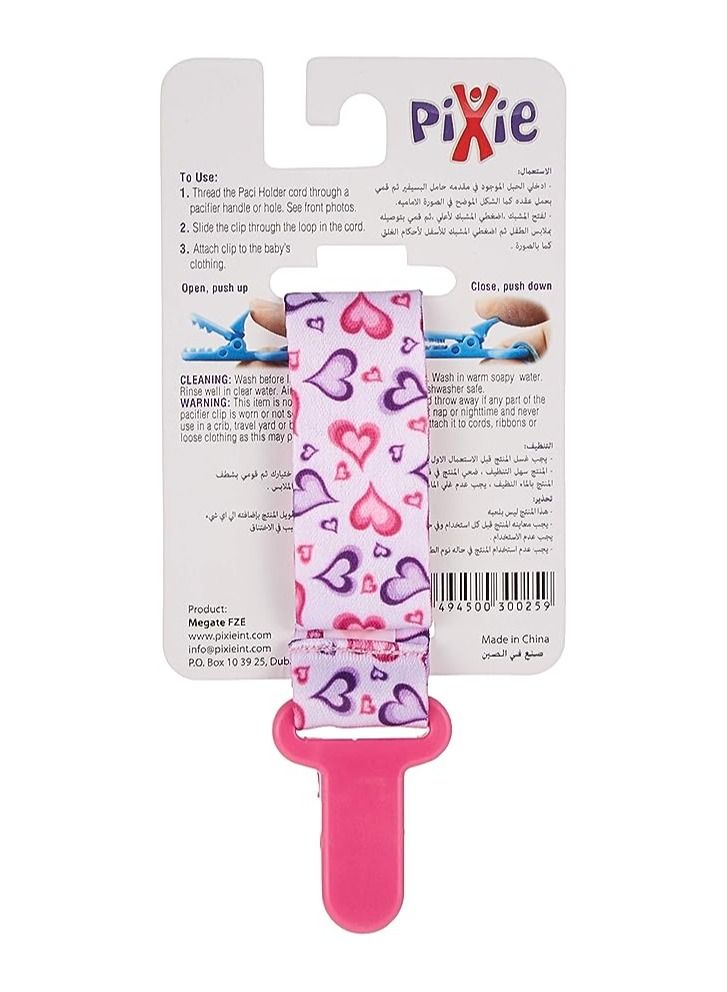 Pixie Pacifier Holder Heart Print, Pack Of 6 - Image 2