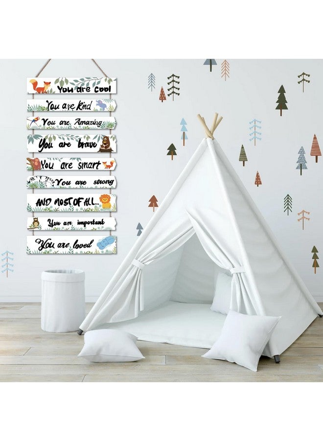 JEVUVU Woodland Nursery Room Decor for Baby Bedroom - Jungle Safari Animal Theme Wall Decor for Toddler Boy or Girl - Colorful Elephant Giraffe Lion Forest Wall Art Decorations - Image 5