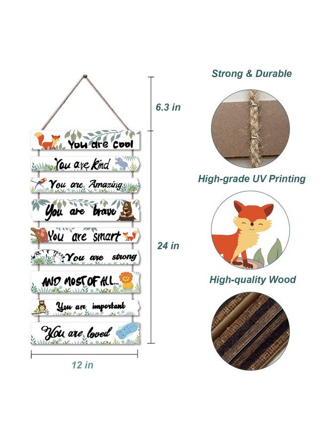 JEVUVU Woodland Nursery Room Decor for Baby Bedroom - Jungle Safari Animal Theme Wall Decor for Toddler Boy or Girl - Colorful Elephant Giraffe Lion Forest Wall Art Decorations - Image 2