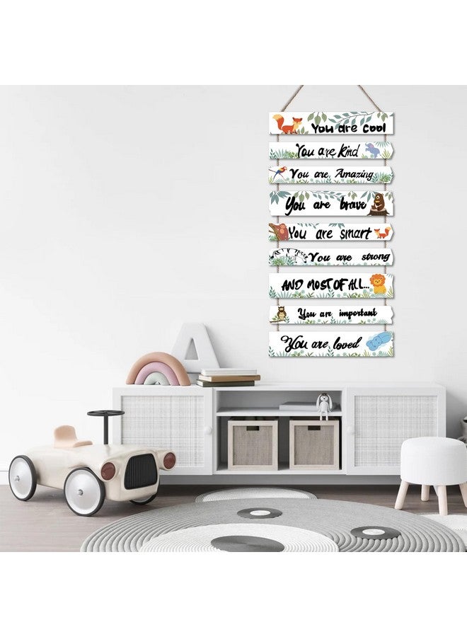 JEVUVU Woodland Nursery Room Decor for Baby Bedroom - Jungle Safari Animal Theme Wall Decor for Toddler Boy or Girl - Colorful Elephant Giraffe Lion Forest Wall Art Decorations - Image 4