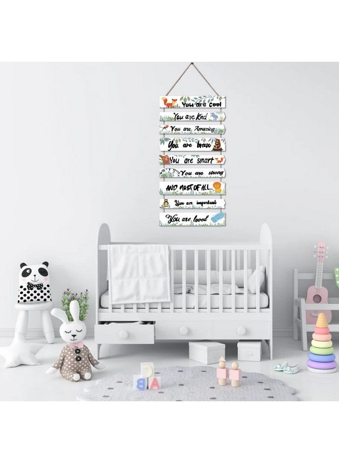 JEVUVU Woodland Nursery Room Decor for Baby Bedroom - Jungle Safari Animal Theme Wall Decor for Toddler Boy or Girl - Colorful Elephant Giraffe Lion Forest Wall Art Decorations - Image 3