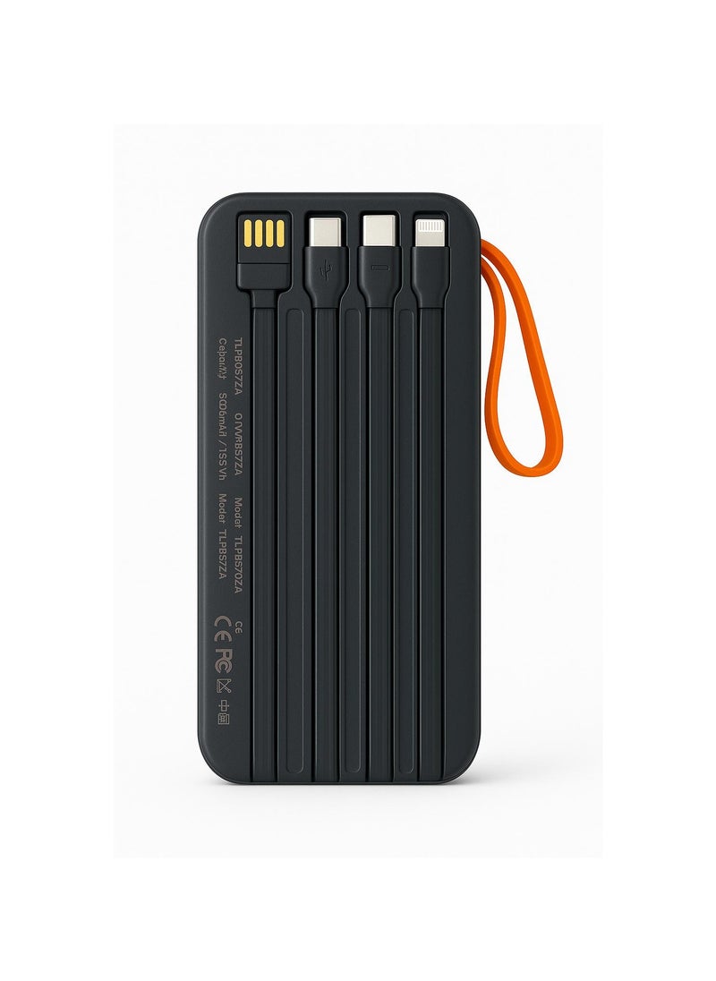 🔋 50000mAh Ultra High-Capacity Power Bank with 22.5W Fast Charging, Built-in Cables, LED Display & Camping Light – Ideal for Travel & Emergencies