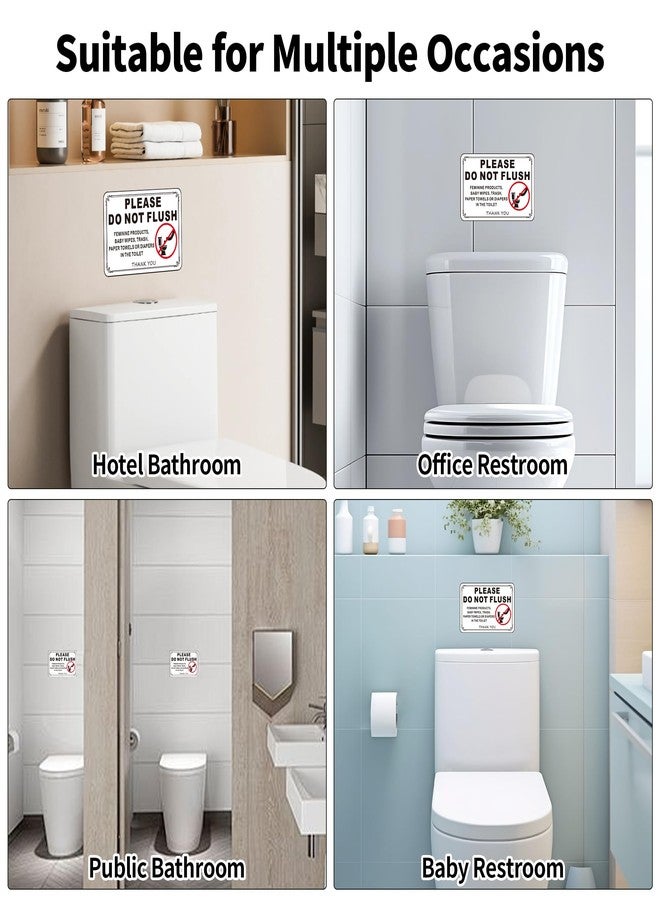 Frohllia (2 Pack) Do Not Flush Sign - 7.5x5 Inches Acrylic Bathroom Rules Sign with Strong Self-Adhesive, No Drilling Needed - Ideal for Restrooms, Toilets, Public Washrooms, Hotels & Home Use (White) - Image 5