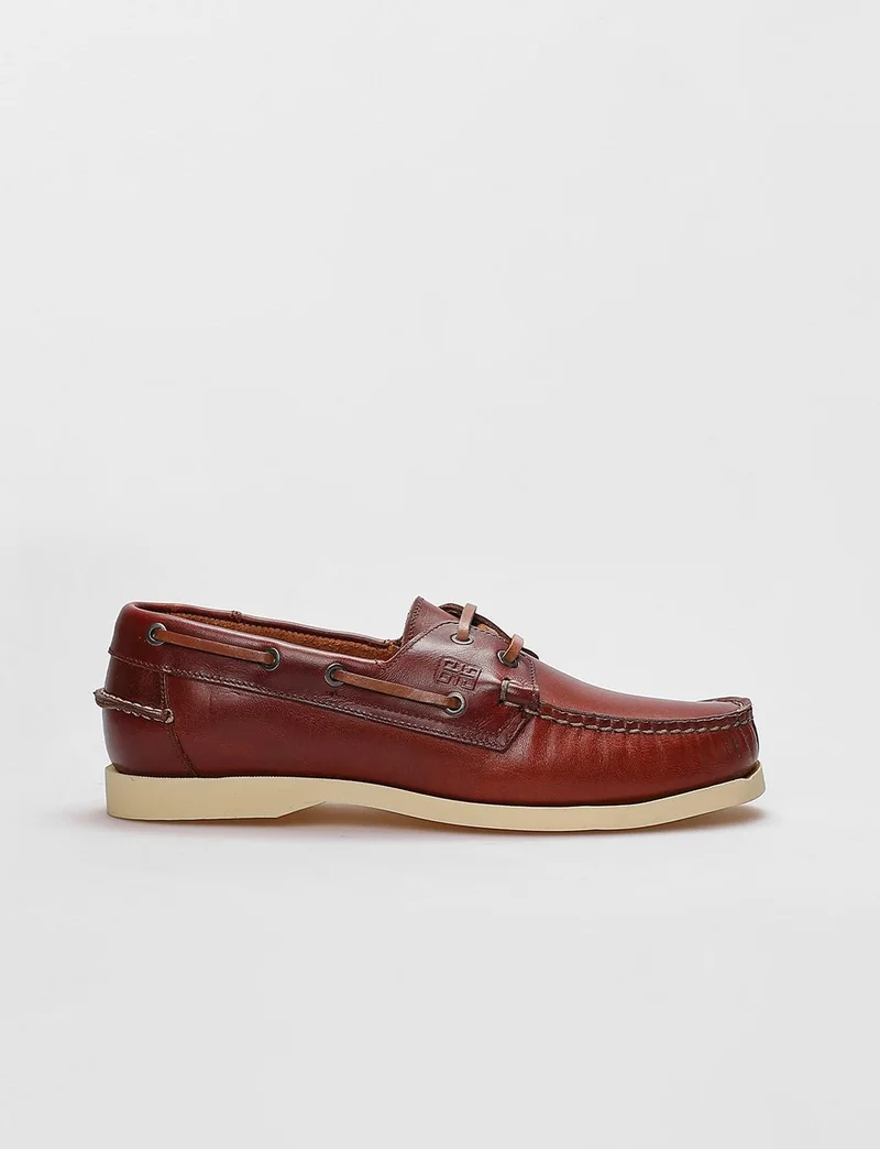 Cabani Genuine Leather Tan Lace-Up Women's Casual Shoes