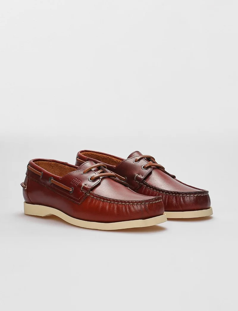 Cabani Genuine Leather Tan Lace-Up Women's Casual Shoes