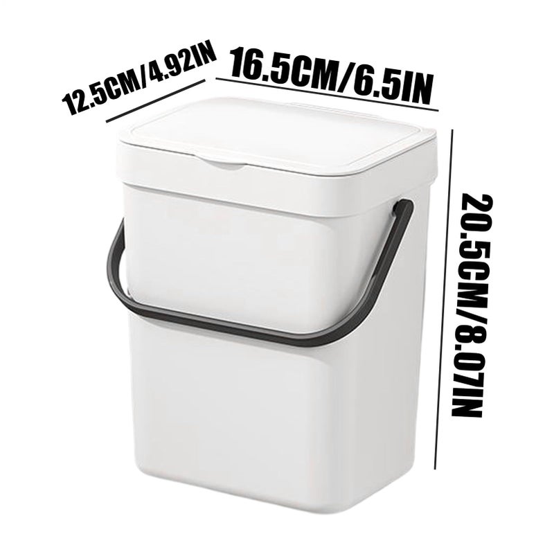 Double Opening Lid 3L Small Trash Can For Kitchen Cabinet Door Bathroom Bedroom Office - Image 3