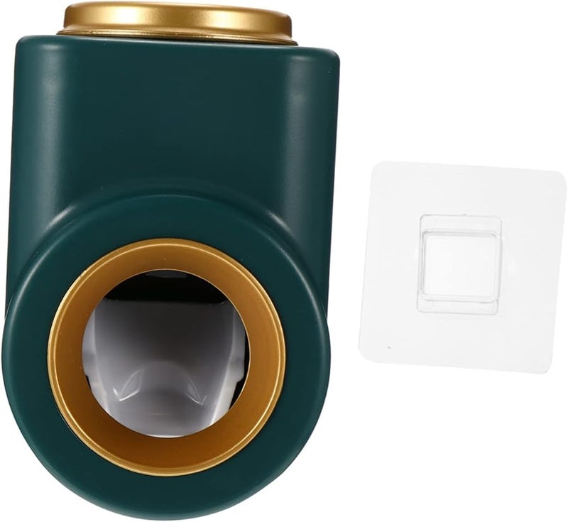 Green Wall Mounted Toothpaste Squeezer Dispenser Bathroom Storage Organizer Gentle Push Quantity Control - Image 1