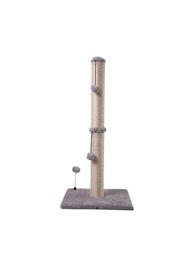 MECOOL MECOOL 34“ Tall Cat Scratching Post Premium Basics Kitten Scratcher Sisal Scratch Posts Trees with Hanging Ball for Indoor Cats, Gray  - Image 1