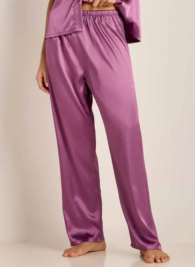 Splash FAV V-neck Top with Short Sleeves and Elasticated Pyjama Set