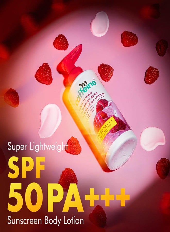 mCaffeine SPF 50 PA+++ Body & Brightening Sunscreen Lotion 200ml | Instant Cooling & De-Tan with Vitamin C & Niacinamide | Deep Hydrating Moisturizer for Summer & Dry Skin | Lightweight, Non-Sticky Bodylotion for Men & Women - Image 1